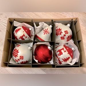 6-Pack Glass Assorted Indoor Ornament Set